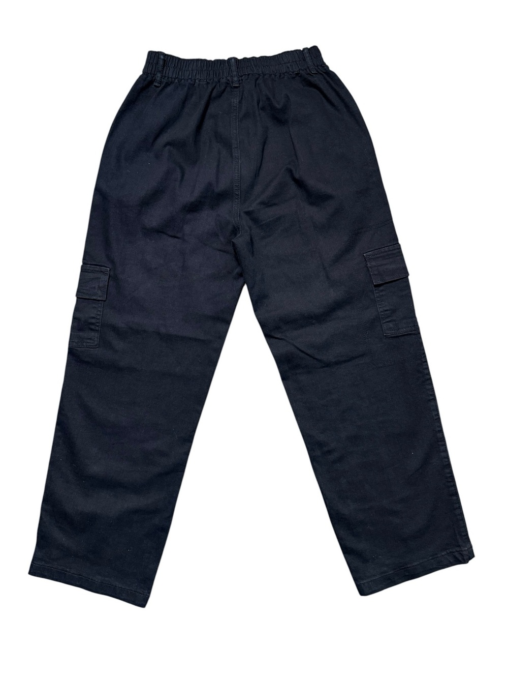 Madden NYC Black Cargo Pants Elastic Waist Wide Leg Large L - Picture 3 of 9